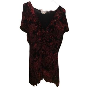 METAPHOR  Black And Red Twist Knot Blouse
With BLING SIZE XL